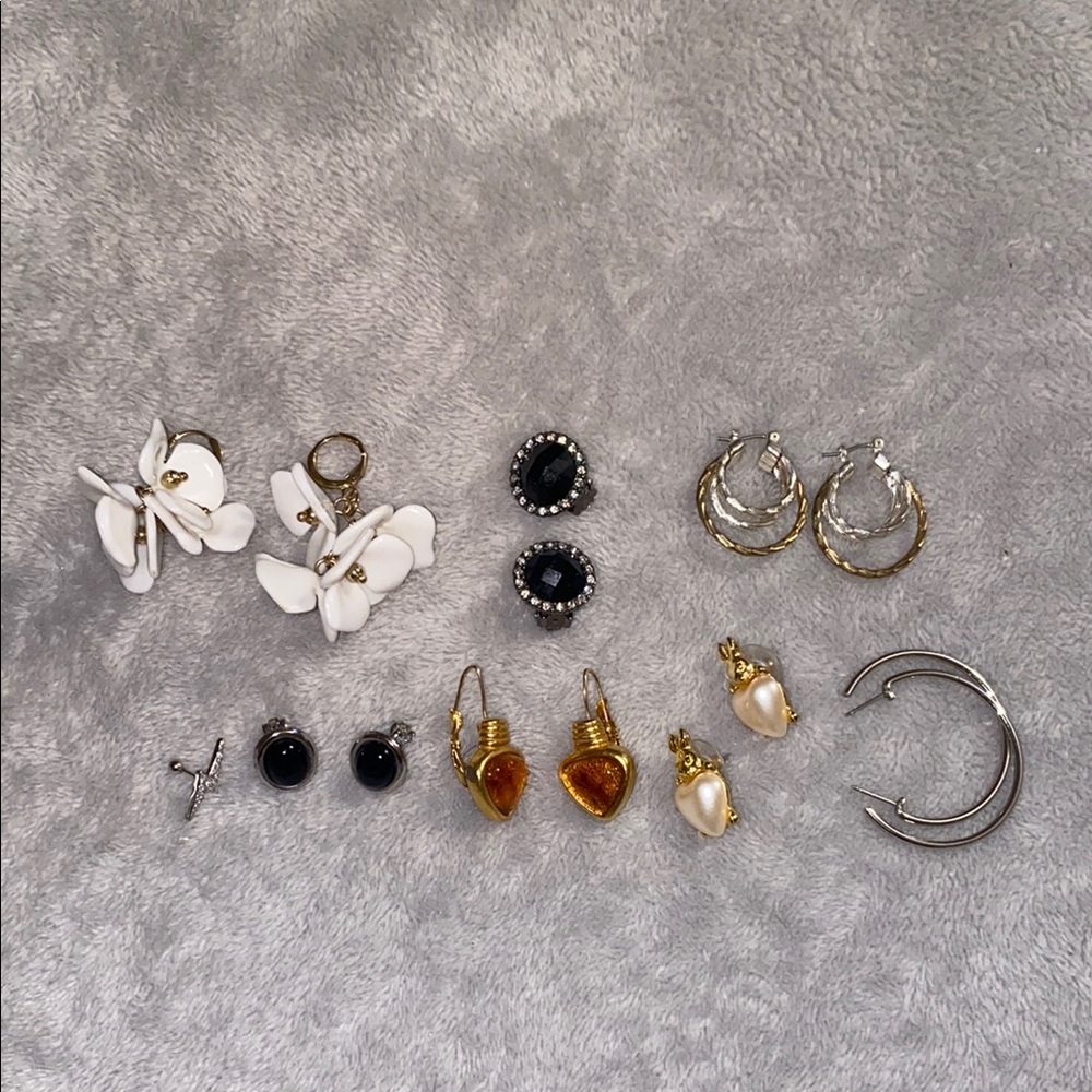 Elegant Gold and Silver Hoop Earrings Set
